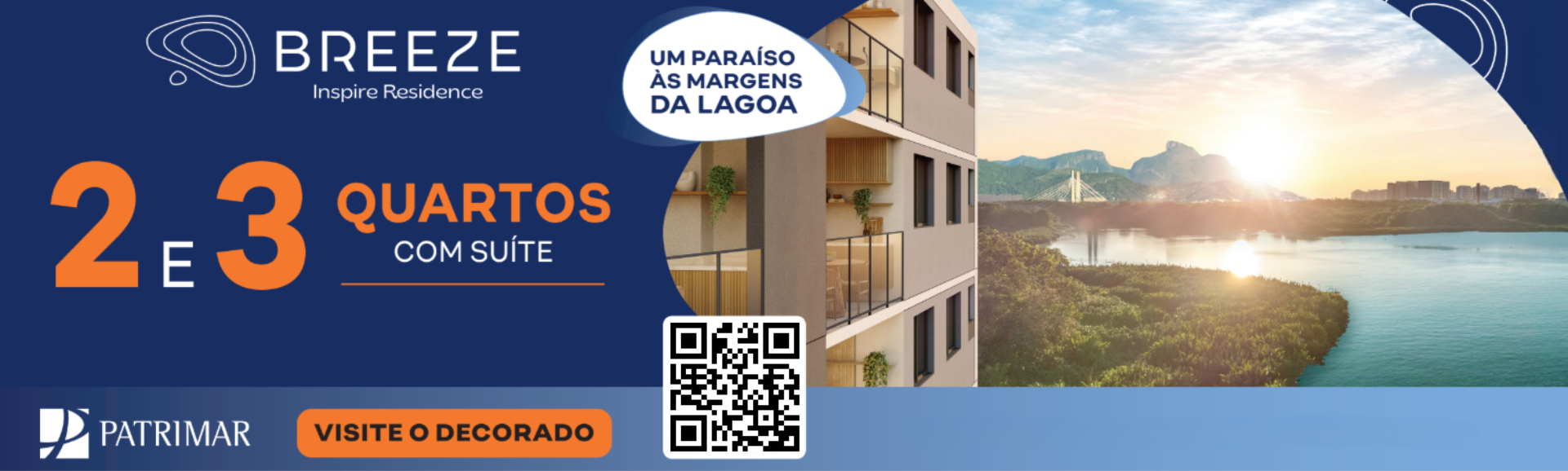 Apartamentos de 2 e 3 quartos com suíte no Breeze Barra da Tijuca com vista para a lagoa e lazer completo