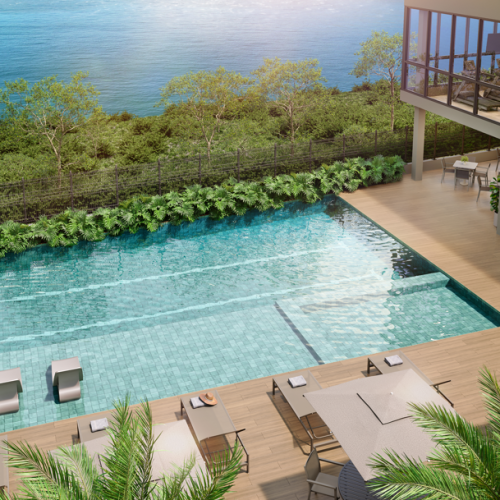 Apartamentos novos no RJ com piscinas adulto e infantil do Breeze com vista para lagoa na Barra da Tijuca